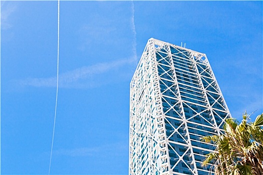 现代,塔型建筑物,蓝天