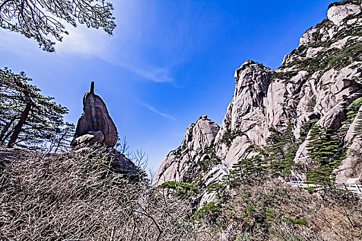 安徽省黄山市黄山风景区海豚石自然景观