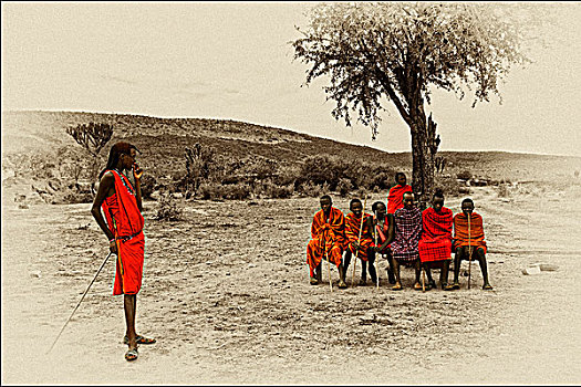 马萨伊,传统,马赛马拉国家保护区,肯尼亚,非洲