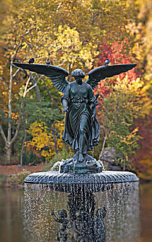毕士达喷泉,中央公园,纽约,美国