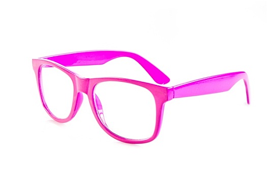 粉色,眼镜,隔绝,白色背景
