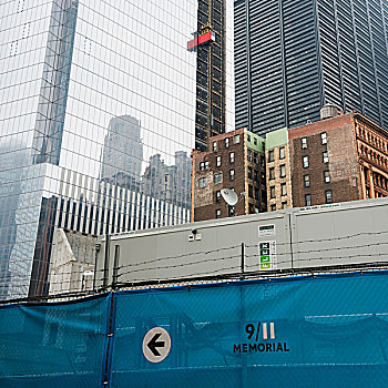 911纪念馆,签到,正面,现代,摩天大楼,下曼哈顿,纽约,美国