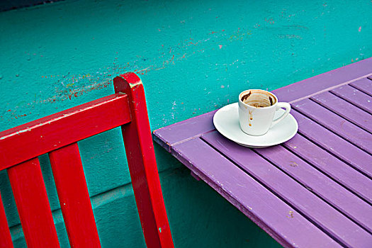亚洲,土耳其,伊斯坦布尔,街头咖啡馆,彩色,桌子,椅子,咖啡杯,大幅,尺寸