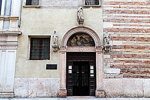 中世纪,入口,拱形,壁画,维罗纳,威尼托,意大利