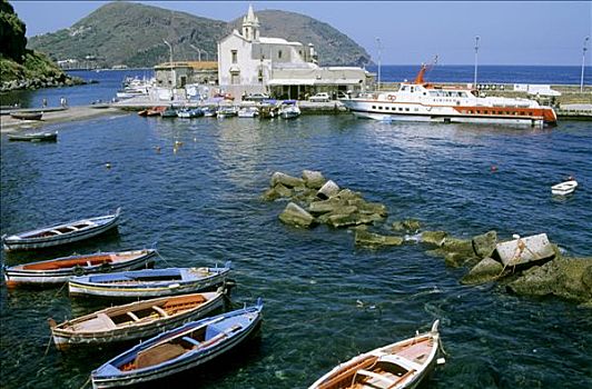 意大利,西西里,岛屿,小,船,海洋