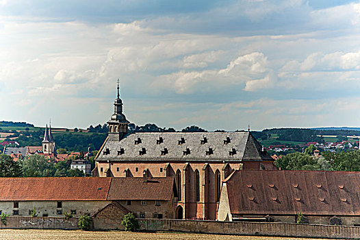教堂,女修道院,弗兰克尼亚,巴伐利亚,德国,欧洲