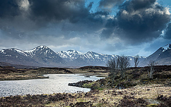 景色,河,风景,黑山,兰诺克沼泽,苏格兰