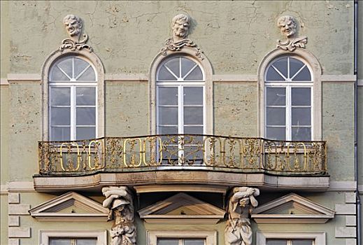 老市政厅,女像柱,露台,波茨坦,勃兰登堡,德国,欧洲