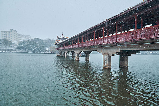 湖南省开福区烈士公园冬季雪景