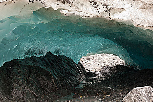 冰,洞穴,棉田豪冰河,通加斯国家森林,朱诺,阿拉斯加