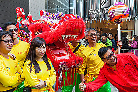 中国,香港,新年,白天,节日,游行,姿势,中国龙