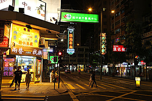 香港购物街夜景
