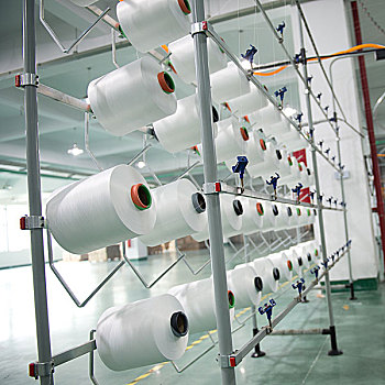 纺织业,纱线,卷轴,旋转,机器,纺织品,工厂