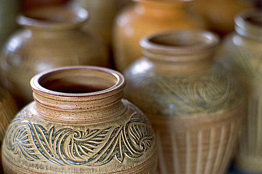 泰国,素可泰,老式,陶器