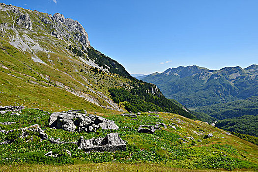 风景,上方,遗址,阿尔巴尼亚,山,黑山,欧洲