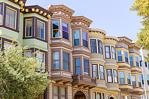 旧金山,维多利亚式房屋,靠近,华盛顿,广场,加利福尼亚