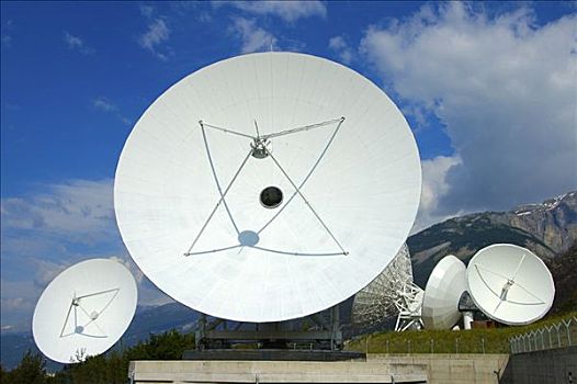 卫星天线,卫星,陆地,车站,瓦莱,瑞士