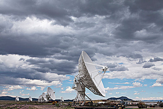 美国,新墨西哥,索科罗镇,射电望远镜,夏天,乌云,射电望远镜巨阵,无线电,观测