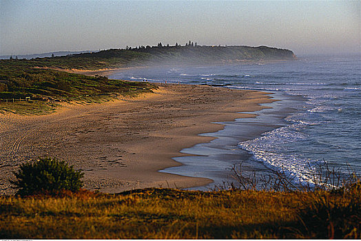 俯视,海滩,海浪,新南威尔士,澳大利亚