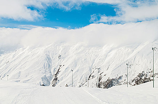 雪,山,鲜明,冬天,白天