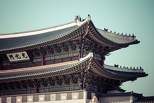 特写,景福宫,传统建筑,韩国,首尔