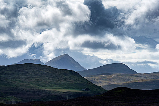 乌云,气氛,丘陵地貌,西北地区,高地,苏格兰,英国