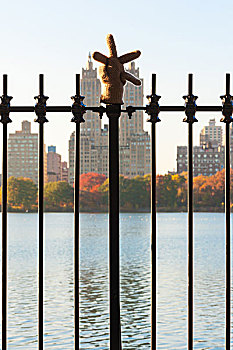 纽约中央公园的铁栏杆