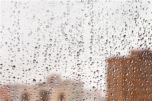 雨滴,家,玻璃窗