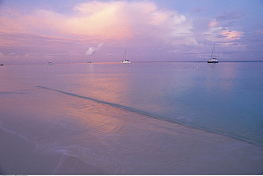 帆船,海滩,七英里海滩,大开曼岛,开曼群岛,加勒比海