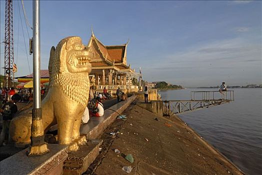 黎明,湄公河,金边,柬埔寨