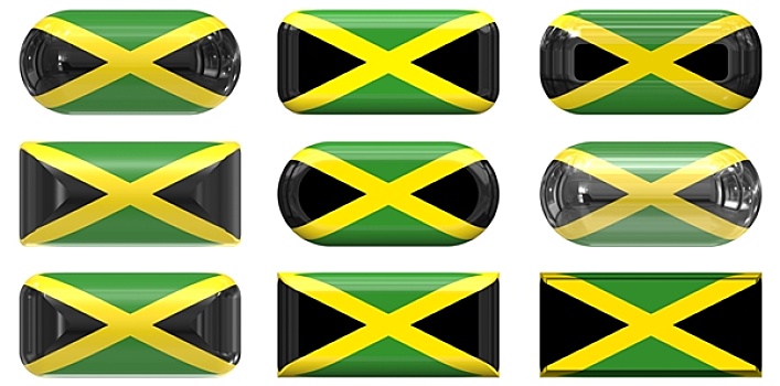 玻璃,扣,旗帜,牙买加