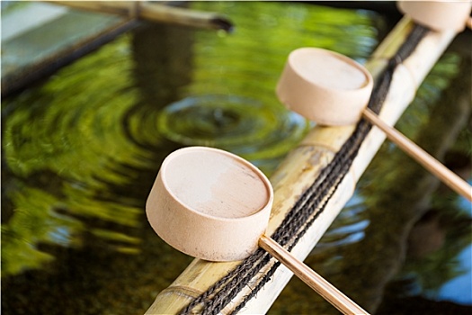传统,竹子,水,舀具