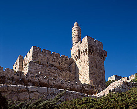 塔,城堡,老城墙,老城,耶路撒冷,以色列