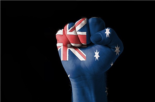 拳头,涂绘,彩色,澳大利亚,旗帜