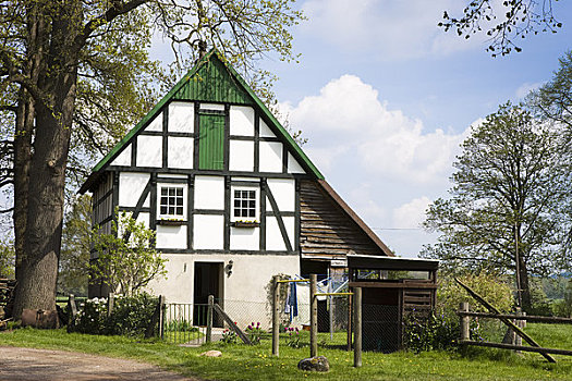 半木结构,农舍,下萨克森,德国