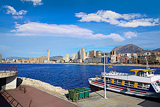 贝尼多姆,码头,港口,阿利坎特,地中海,西班牙