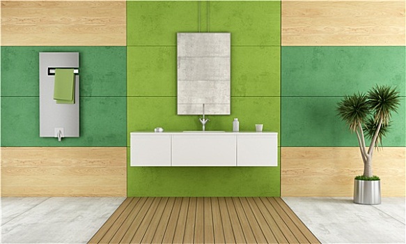 绿色,现代,浴室