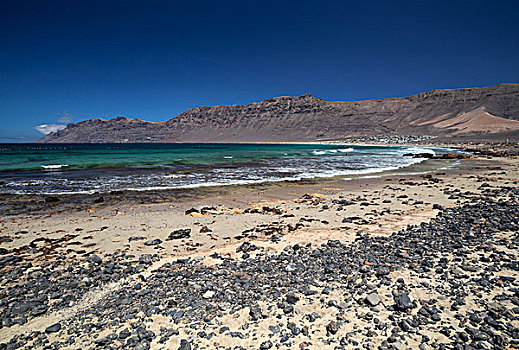海滩,干盐湖,背影,兰索罗特岛,加纳利群岛,西班牙,欧洲
