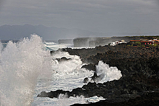 火山岩,石头,风暴,白天,世界遗产,亚述尔群岛,岛屿,葡萄牙
