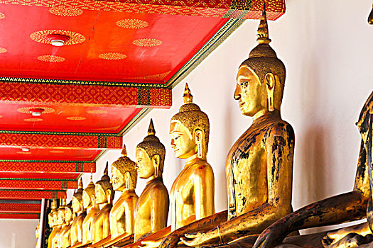 佛,寺院,庙宇,连续,曼谷,泰国