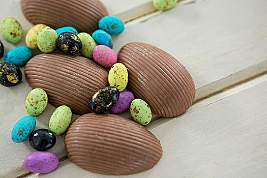 巧克力,复活节彩蛋,厚木板,特写