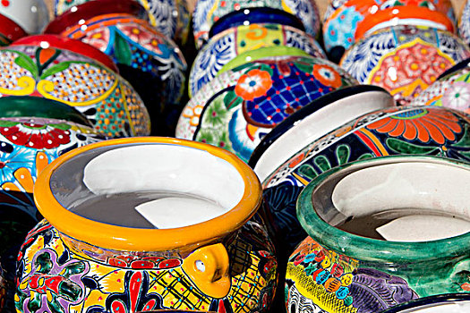 亚利桑那,图森,彩色,传统,手绘,墨西哥,陶器