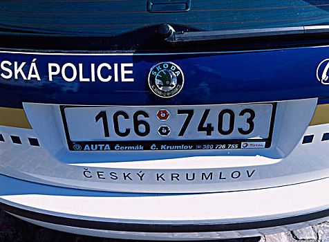 警察,交通工具,老城广场,克鲁姆洛夫,捷克共和国