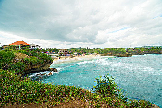 巴厘岛的情人崖海滩风景