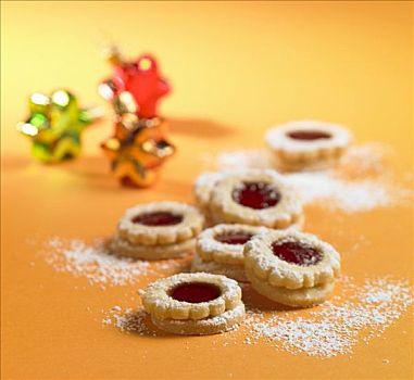 果酱饼干,糖粉,圣诞节