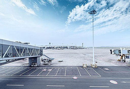 天際線,風景,機場,坡道
