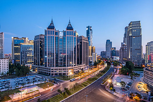 江西南昌红谷滩城市夜景