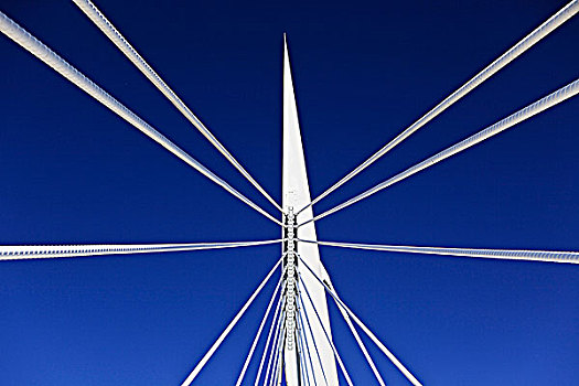 支持,线缆,桥,清晰,蓝天,曼尼托巴,加拿大