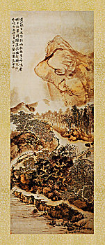 古画,山水,雨后溪山,图,蔡嘉,清朝