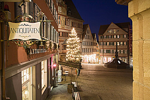 市场,地点,城镇,圣诞节,时间,巴登符腾堡,德国,欧洲